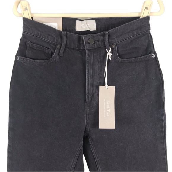 EVERLANE Straight Jeans Women Sz 28 Black Organic High Rise Normcore Casual NWT - Picture 6 of 15